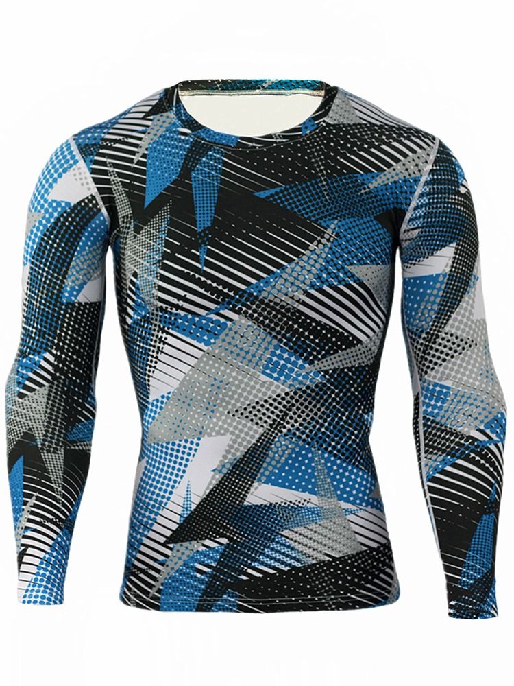 Menn Camouflage Pustende Patchwork Langermede Sportstopper