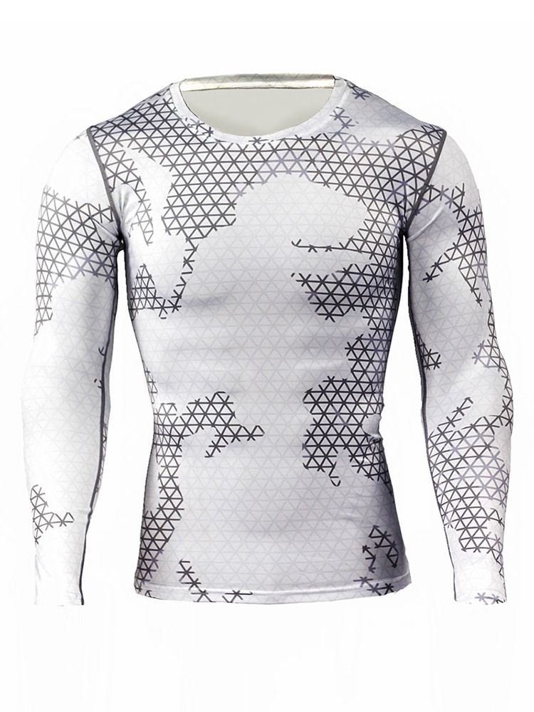 Menn Camouflage Pustende Patchwork Langermede Sportstopper