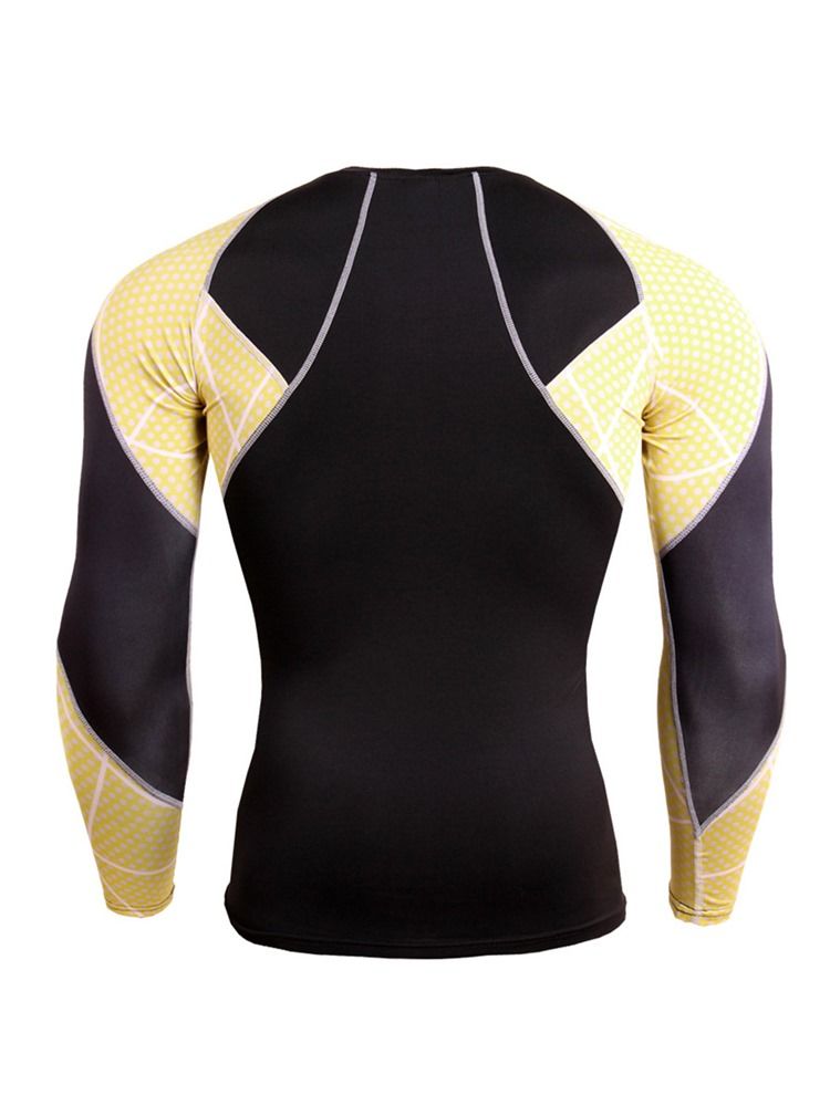 Menn Patchwork Anti-sweat Cotton Blends Pullover Sport Topper