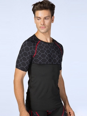 Menn Print Anti-sweat Pullover Kortermet Sportstopper