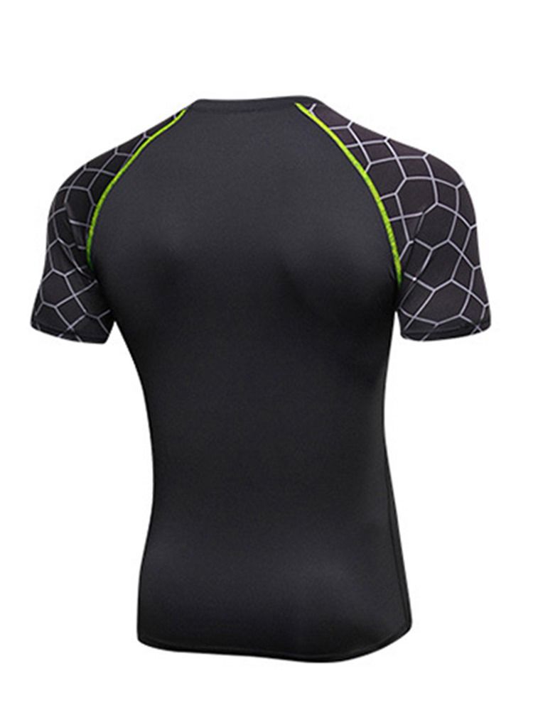 Menn Print Anti-sweat Pullover Kortermet Sportstopper