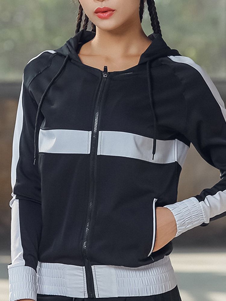 Patchwork Dame Sweatshirt Sports Tops Med Fargeblokk