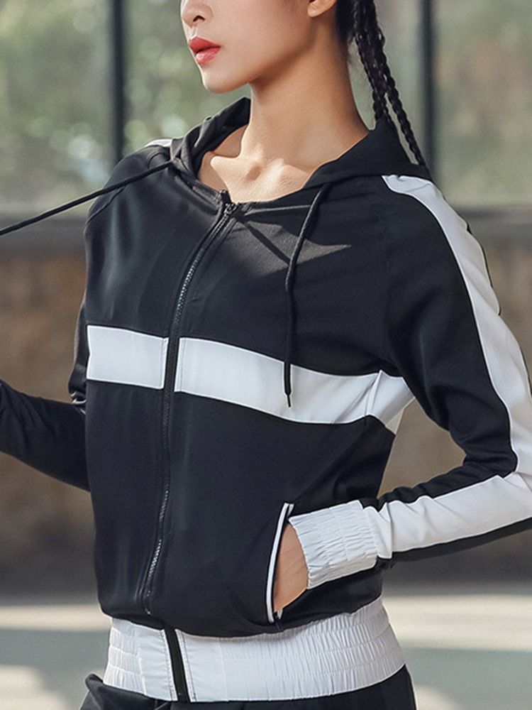 Patchwork Dame Sweatshirt Sports Tops Med Fargeblokk