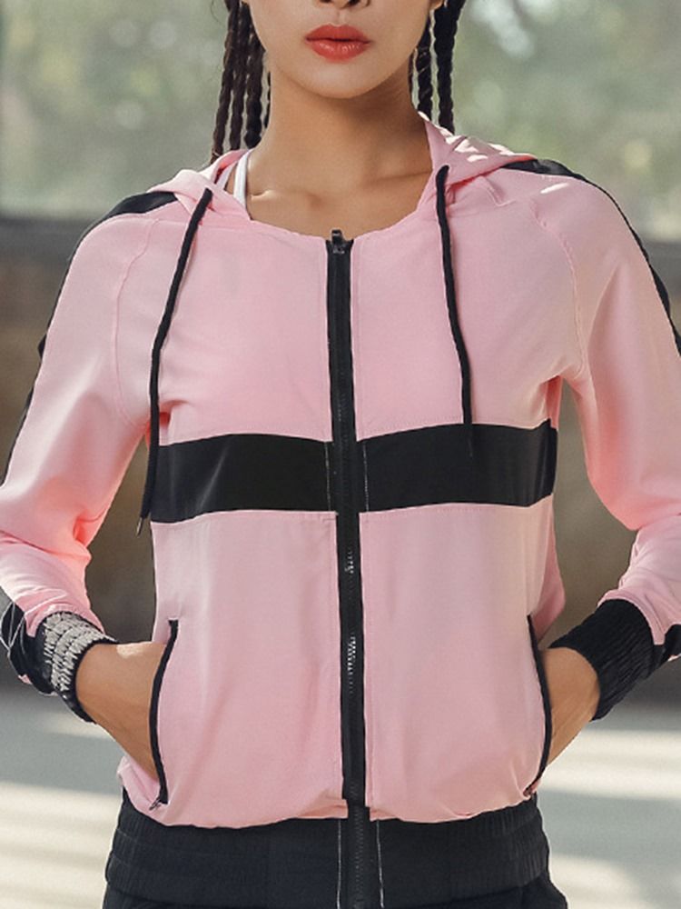 Patchwork Dame Sweatshirt Sports Tops Med Fargeblokk