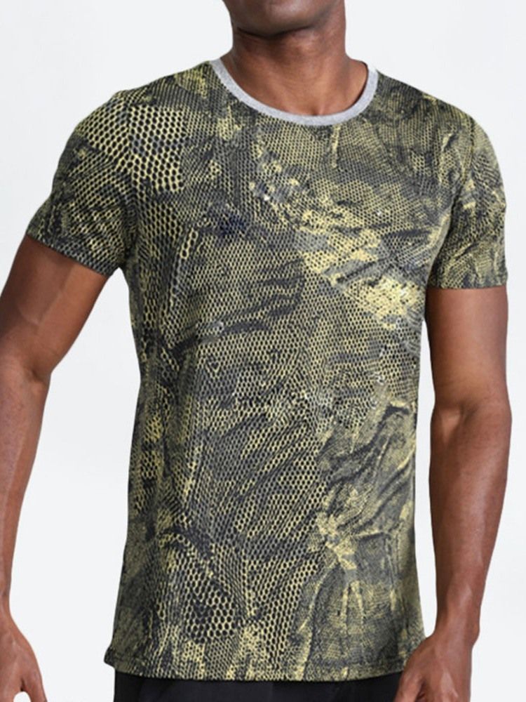 Pustende Trykk Camouflage Polyester Fiske T-skjorte Herre Topper