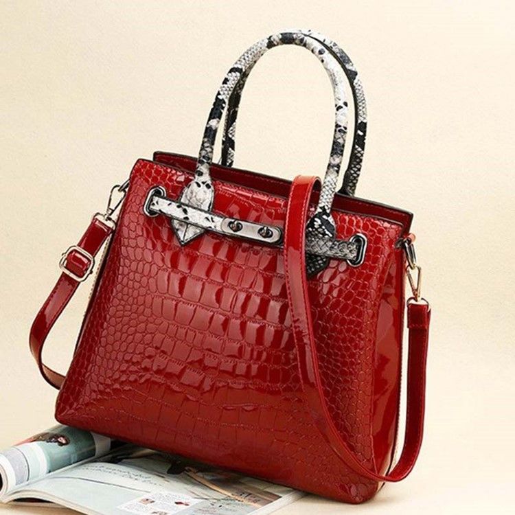 Alligator Thread Pu Square Handbag