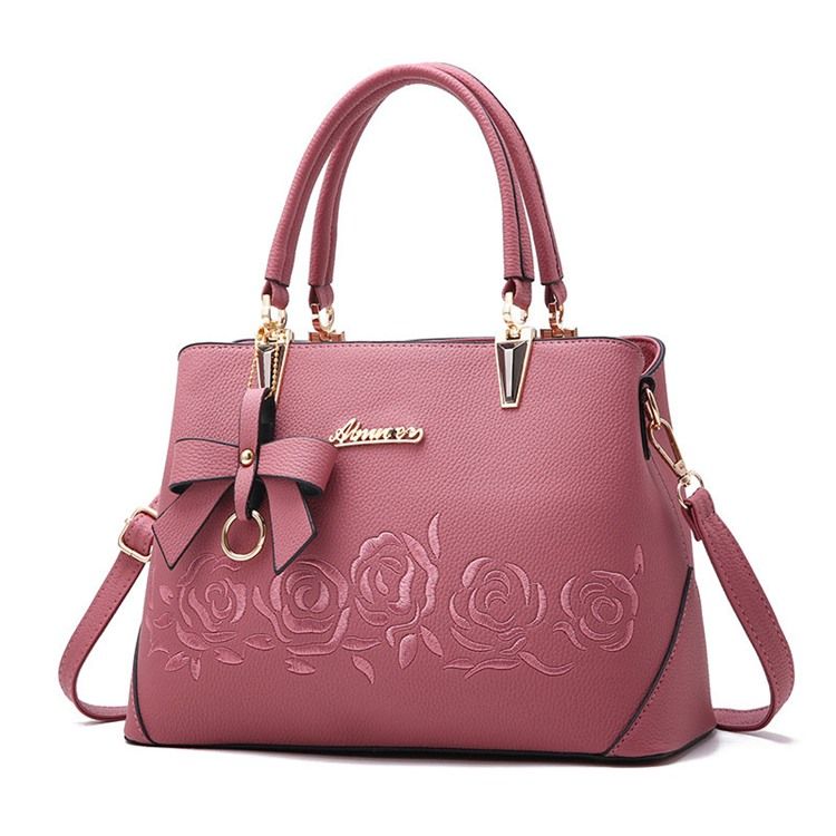 Bowtie Floral Soft Zipper Handbag