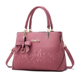 Bowtie Floral Soft Zipper Handbag