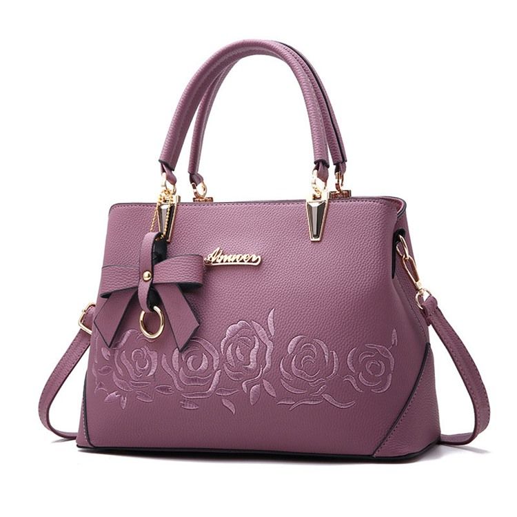 Bowtie Floral Soft Zipper Handbag