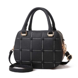 Casual Plaid Zipper Women Saddle Handbag