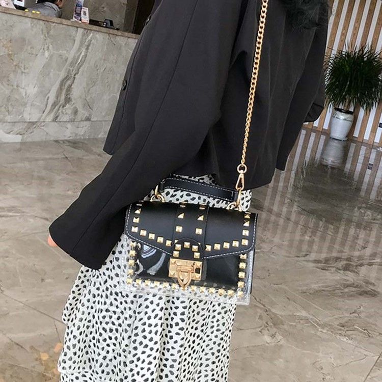 Chain Plain Pu Rectangle Tote Bags