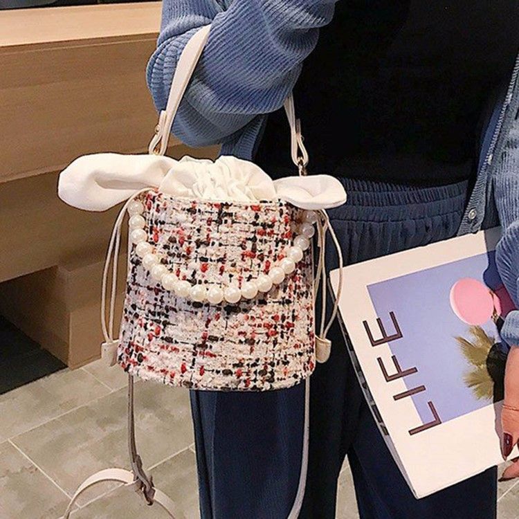 Color Block Barrel-shaped Tote Bag For Women