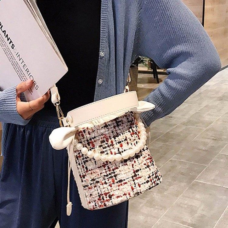 Color Block Barrel-shaped Tote Bag For Women