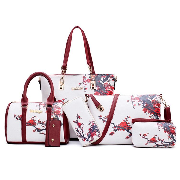 Floral Pu Print Bag Set