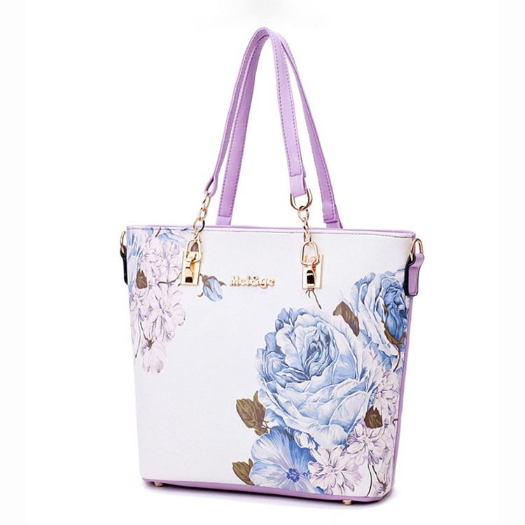 Floral Pu Print Bag Set