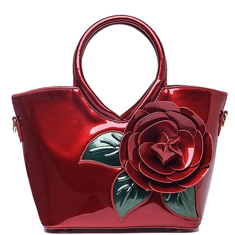 Ladylike Vivid Flower Decorated Handbag