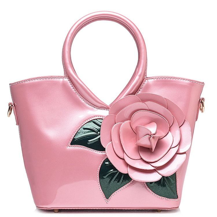 Ladylike Vivid Flower Decorated Handbag