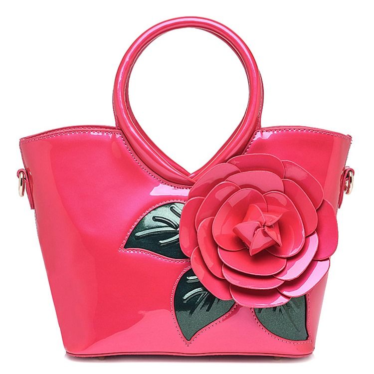 Ladylike Vivid Flower Decorated Handbag