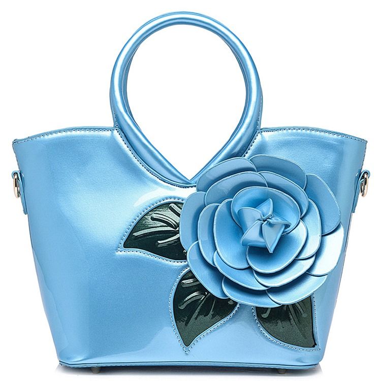 Ladylike Vivid Flower Decorated Handbag