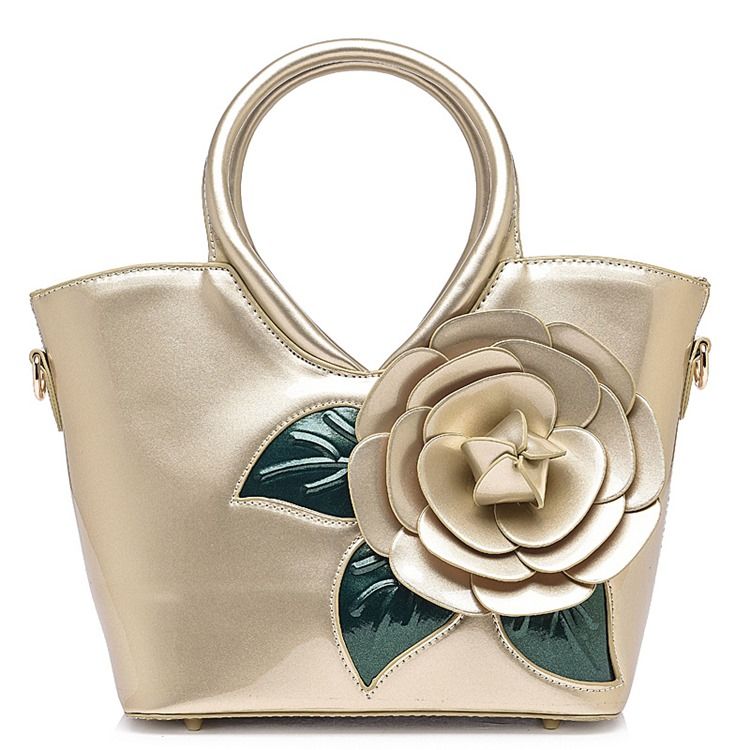 Ladylike Vivid Flower Decorated Handbag