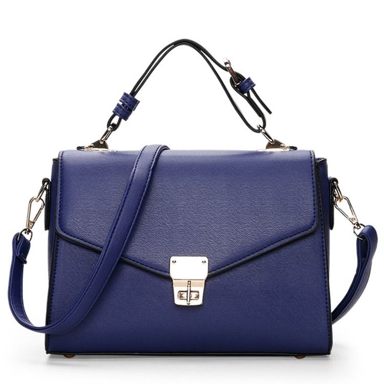 Leisure Cross Pattern Twisted Lock Shoulder Bag