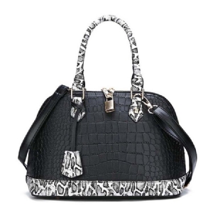 Leopard Print Serpentine Embossing Shell Handbag