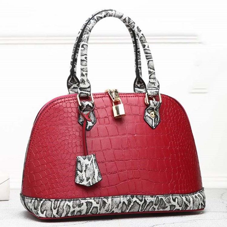 Leopard Print Serpentine Embossing Shell Handbag