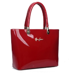 Ol Style Shiny Patent Leather Handbag