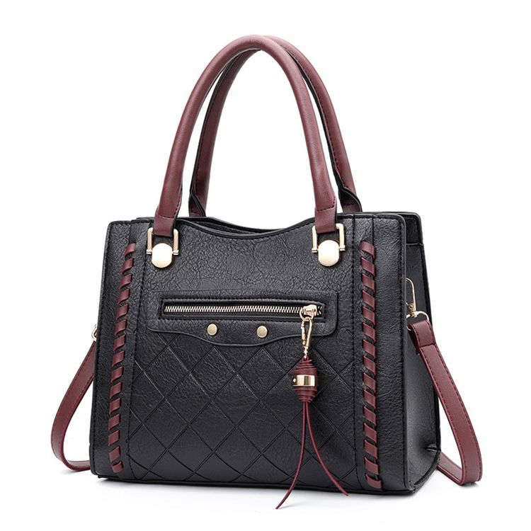 Plaid Pu Quilted Lining Square Handbag