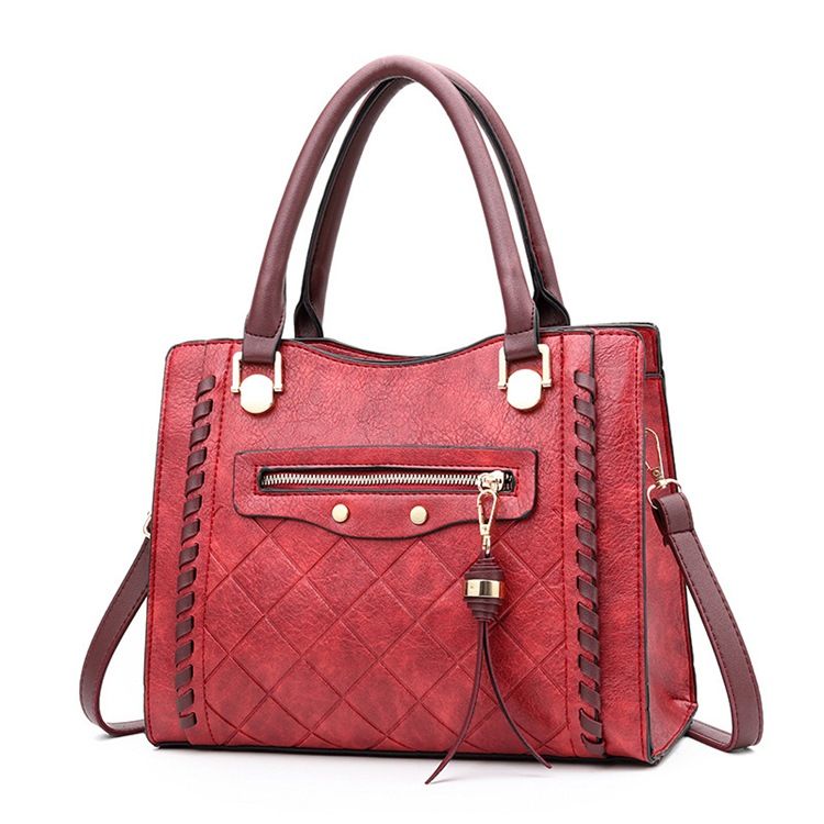 Plaid Pu Quilted Lining Square Handbag