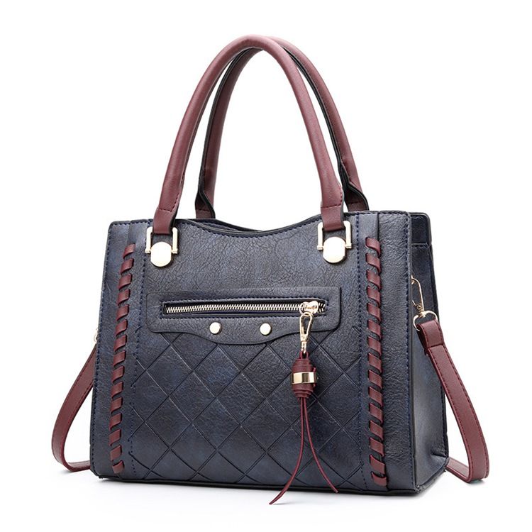 Plaid Pu Quilted Lining Square Handbag