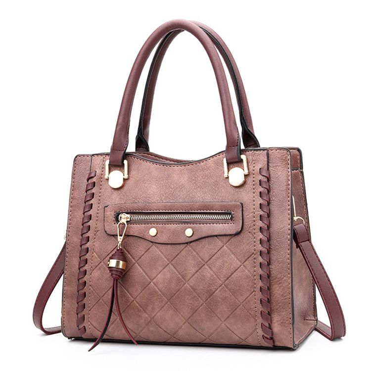 Plaid Pu Quilted Lining Square Handbag