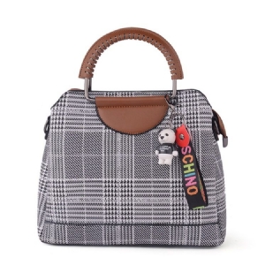 Plaid Shell Shaped Zipper Women Handbag