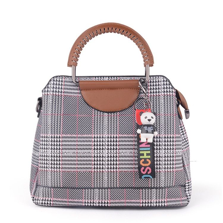 Plaid Shell Shaped Zipper Women Handbag