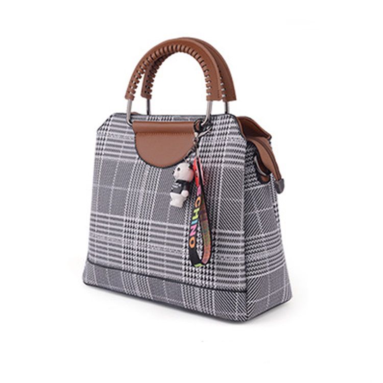 Plaid Shell Shaped Zipper Women Handbag