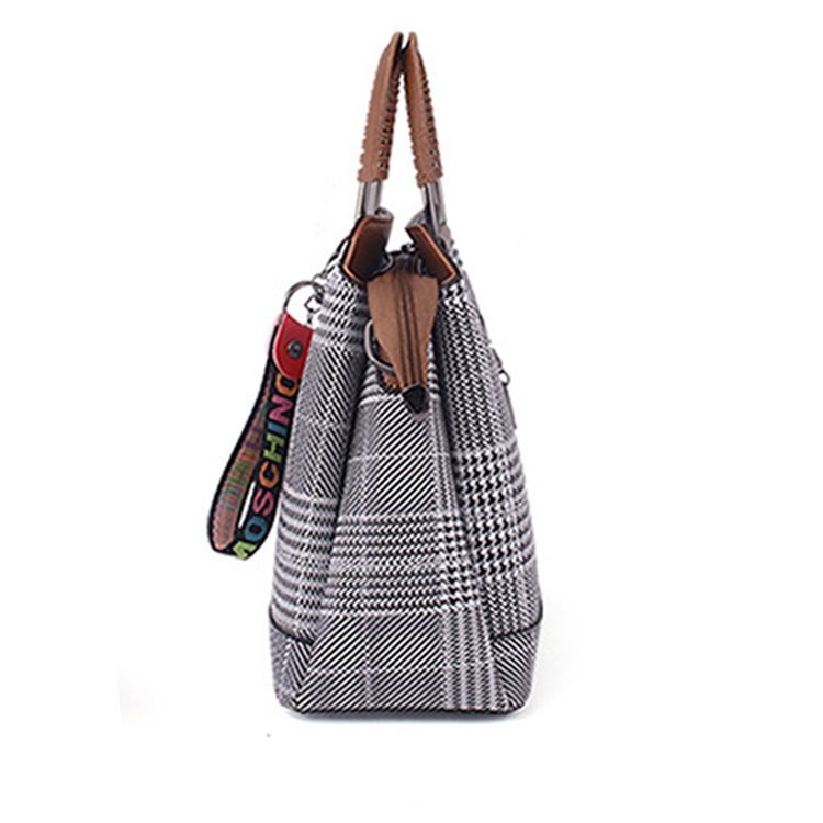 Plaid Shell Shaped Zipper Women Handbag