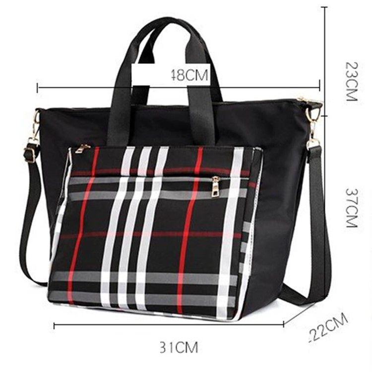 Pu Patchwork Plaid Grid Shoulder Bag