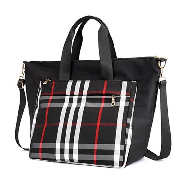 Pu Patchwork Plaid Grid Shoulder Bag