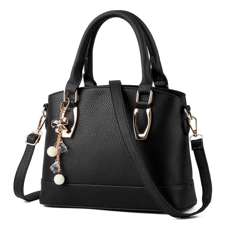 Pure Color Pearl Decorated Handbag