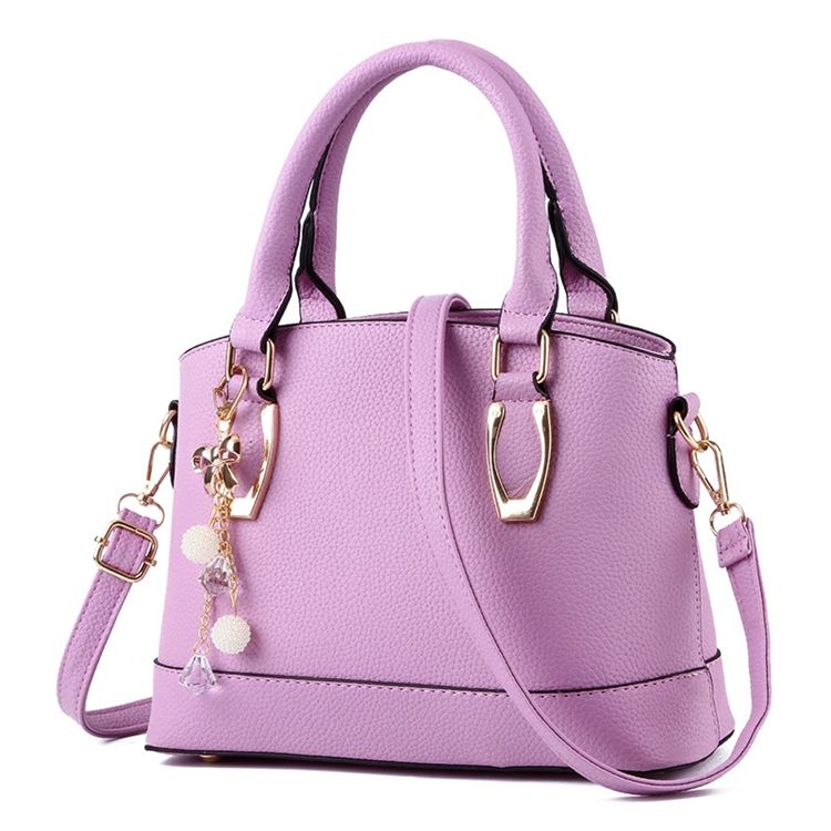 Pure Color Pearl Decorated Handbag