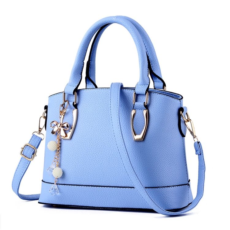 Pure Color Pearl Decorated Handbag