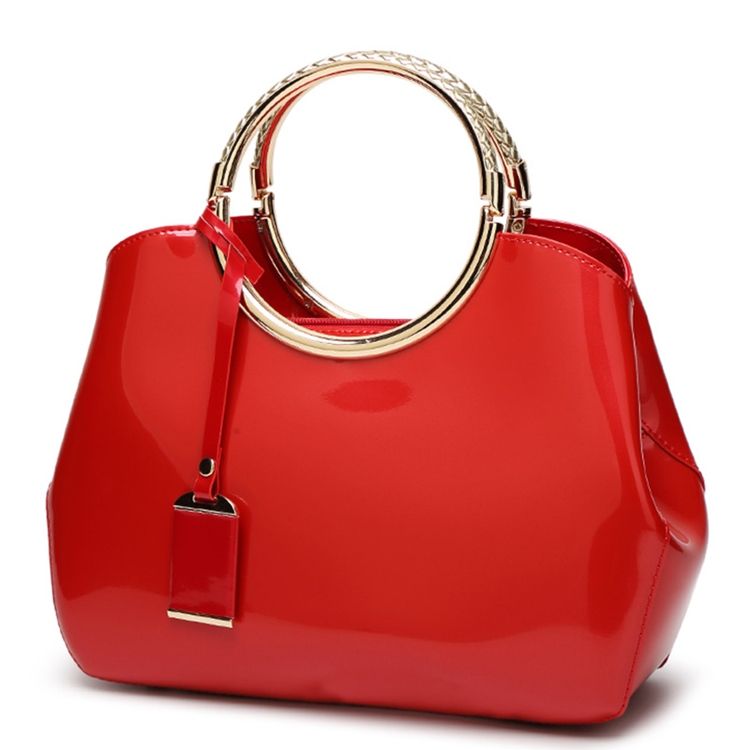 Stereotype Shiny Patent Leather Handbag