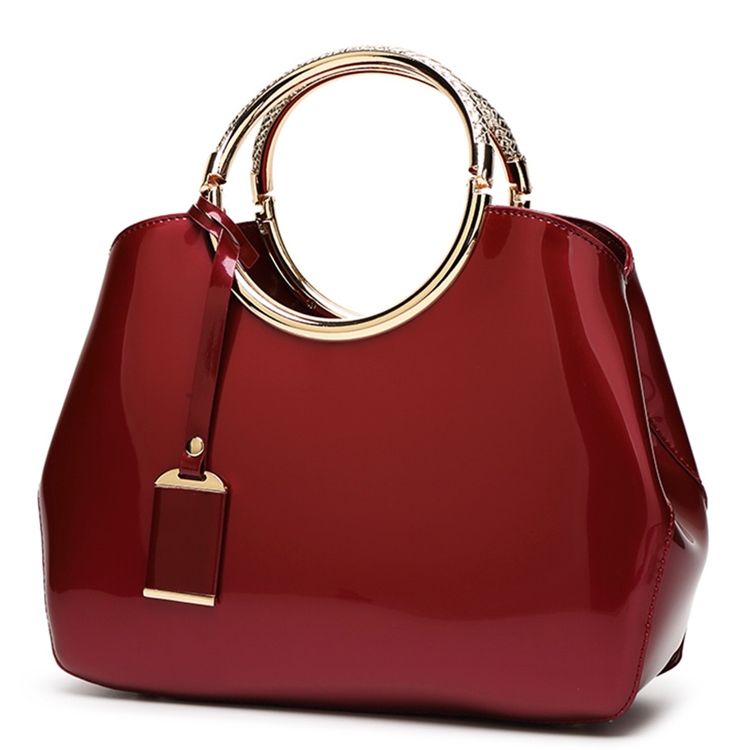 Stereotype Shiny Patent Leather Handbag