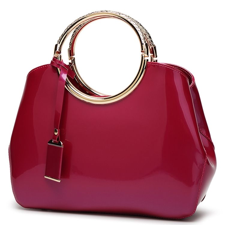 Stereotype Shiny Patent Leather Handbag