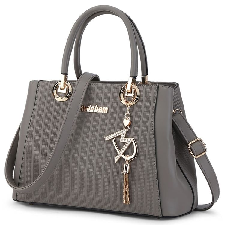 Stripe Embossed Tassel Handbag