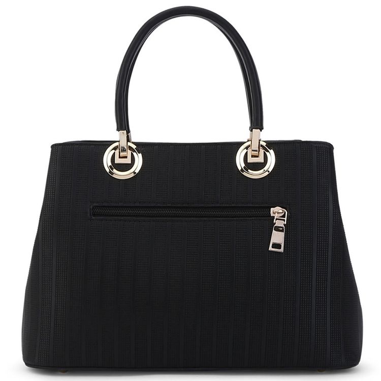 Stripe Embossed Tassel Handbag