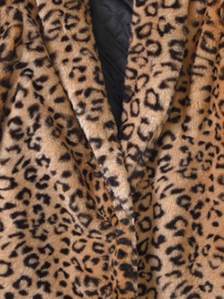 Kvinner Loose Leopard Sexy Langermet Frakk