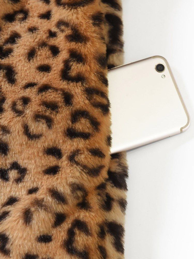 Kvinner Loose Leopard Sexy Langermet Frakk