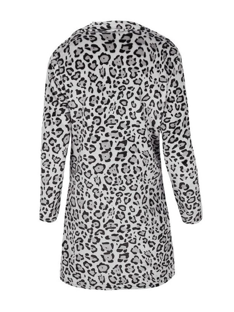 Kvinner Print Slim Mid-length Winter Overcoat