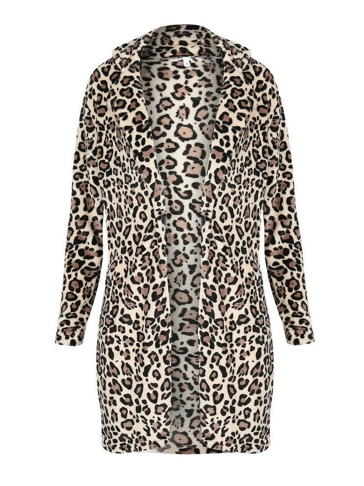 Kvinner Print Slim Mid-length Winter Overcoat